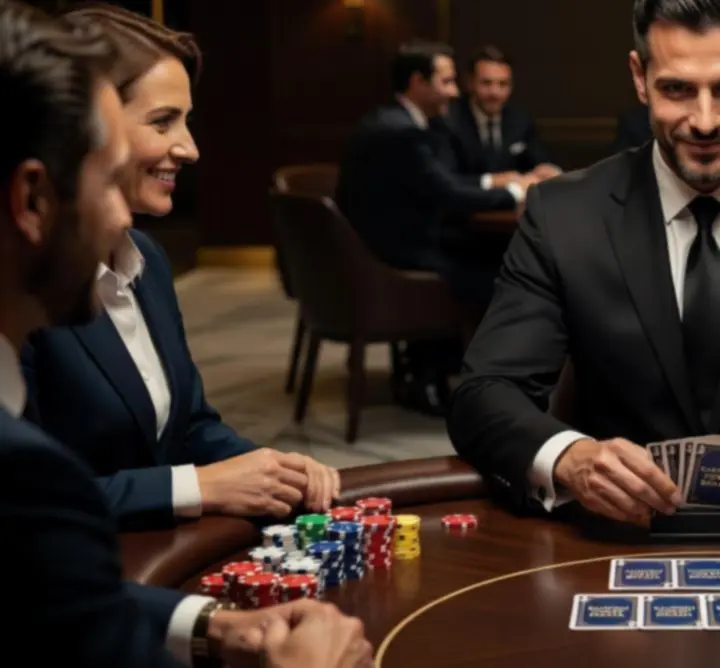 Επαγγελματίας dealer σε τραπέζι πόκερ